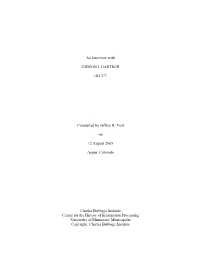 My Father Introduced Me an Interview with GIDEON I. GARTNER OH 377