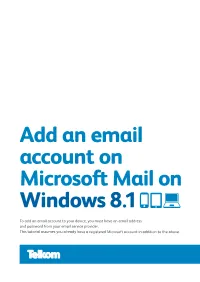 Add an Email Account on Microsoft Mail on Windows 8.1