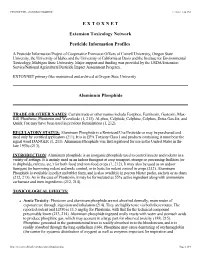 Extension Toxicology Network Pesticide Information Profiles