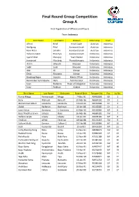 Final Round Group Competition Group A