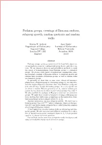 Fuchsian Groups, Coverings of Riemann Surfaces, Subgroup Growth, Random Quotients and Random Walks