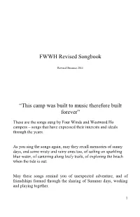 FWWH Revised Songbook ―This Camp Was Built to Music Therefore Built Forever