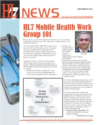 HL7 Mobile Health Work Group