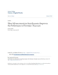 How Advancements in Aerodynamics Improves the Performance of Formula 1 Racecars Joshua Fields Union College - Schenectady, NY