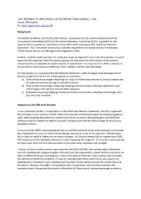 LACC Response to the Charging Framework for the Heathrow Spur