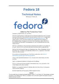 Technical Notes All Changes in Fedora 18