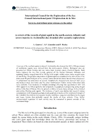A Review of the Records of Giant Squid in the North-Eastern Atlantic and Severe Injuries in Architeuthis Dux Stranded After Acoustic Explorations