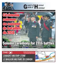 Cérémonie Solemne En Souvenir De Batailles De 1916