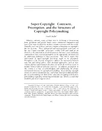 Contracts, Preemption, and the Structure of Copyright Policymaking
