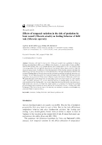 Effects of Temporal Variation in the Risk of Predation by Least Weasel
