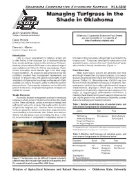 Managing Turfgrass in the Shade in Oklahoma