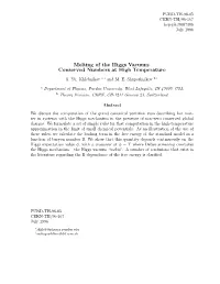 Melting of the Higgs Vacuum: Conserved Numbers at High Temperature