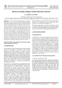 Review on Study of Space Frame Structure System