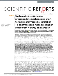 Systematic Assessment of Prescribed Medications and Short-Term