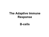 The Adaptive Immune Response B-Cells