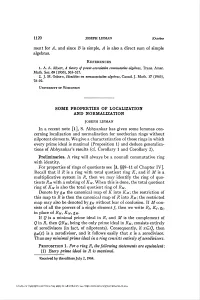 1120 Some Properties of Localization and Normalization