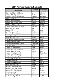 2014 Pierre De Coubertin Recipients