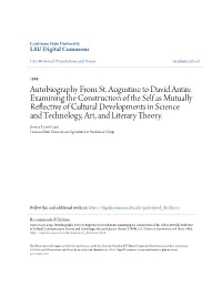 Autobiography from St. Augustine to David Antin