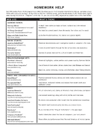 HOMEWORK HELP Each Minnesota Public Radio Program Has a Web Site Where You Can Find Valuable Information to Help You Complete Assign- Ments with Ease and Accuracy