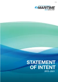Maritime New Zealand Statement of Intent 2015–2021
