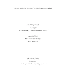 Mediating Relationships: Social Media, Lay Catholics, and Church Hierarchy