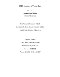 2020 Abstract of Votes Cast