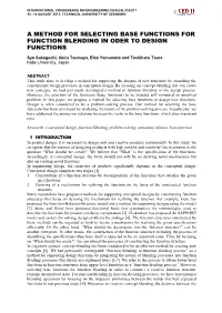 A Method for Selecting Base Functions for Function Blending in Oder to Design Functions