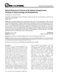 A Review of the Optimal Foraging Theory Literature in Zooarchaeology and Archaeobotany