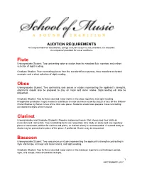 Audition Requirements 2