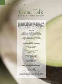 Guac Talk Buy It, Mix It, Or Make It from Scratch by ANDREA LYNN