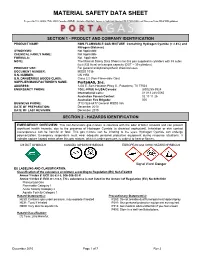 Material Safety Data Sheet