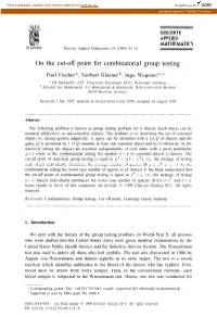 On the Cut-Off Point for Combinatorial Group Testing