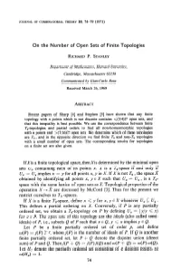 On the Number of Open Sets of Finite Topologies