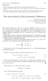 The Associativity of the Symmetric Difference