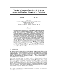 Training a Quantum Pointnet with Nesterov Accelerated Gradient Estimation by Projection