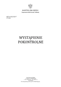 I. Dane Identyfikacyjne Kontroli