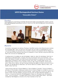 LSGI Distinguished Lecture Series “Senseable Cities”