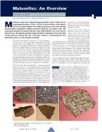 Meteorites: an Overview