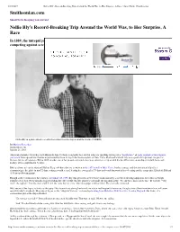 Smithsonian.Com Nellie Bly's Record-Breaking Trip Around The