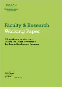 Taking Gender Into Account: Theory and Design for Women's Leadership Development Programs