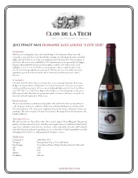 2013 DLL Cote Sud Tech Sheet
