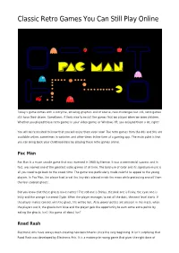 Classic Retro Games You Can Still Play Online