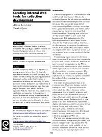 Creating Internal Web Tools for Collection Development Collection Building Allison Level and Sarahmyers Volume 22