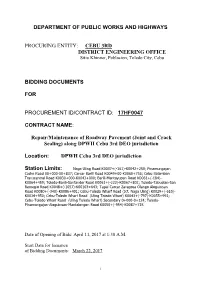 Department of Public Works and Highways Procuring Entity: Cebu 3Rd District Engineering Office Bidding Documents for Procuremen