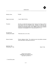 Hydroquinone Method Number: PV2094 Target Concentration