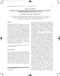 Letter to the Editor Pcr Detection and Identification of Plant-Pathogenic Bacteria: Updated Review of Protocols (1989-2007)