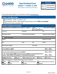 MSC 5504 PEBB Open Enrollment and Correction Form