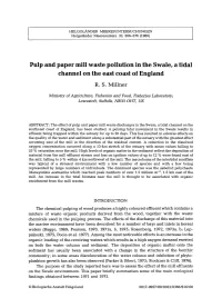 Pulp and Paper Mill Waste Pollution in the Swale, a Tidal Channel on the East Coast of England