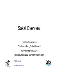 Sakai Overview (At Michigan State University)
