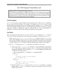 Set-UID Program Vulnerability Lab